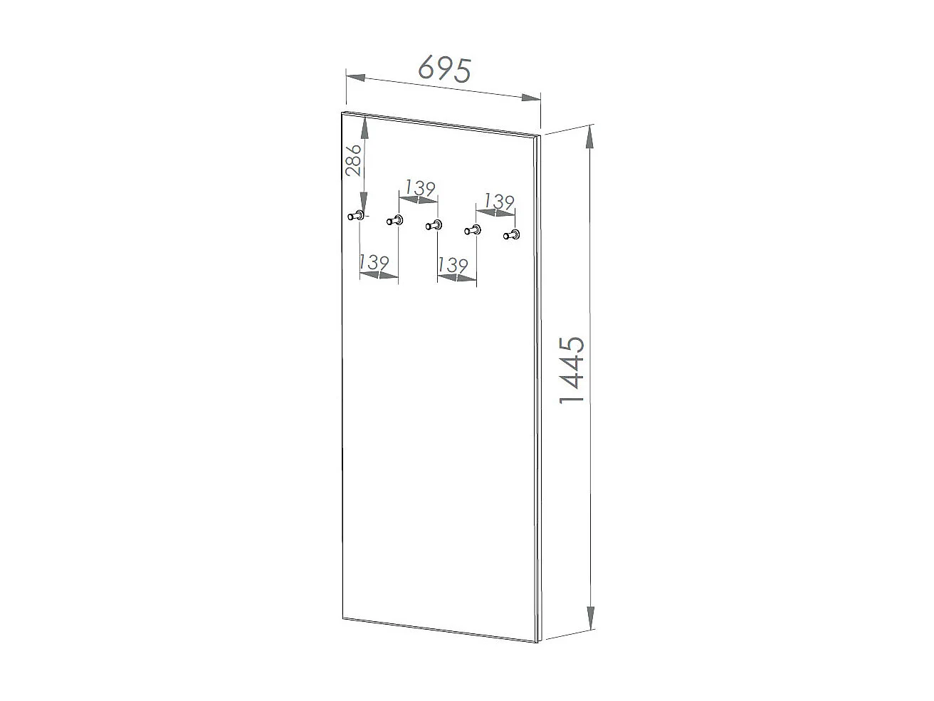 WANDPANEEL Oiven Schwarz 70 / 3 / 145cm