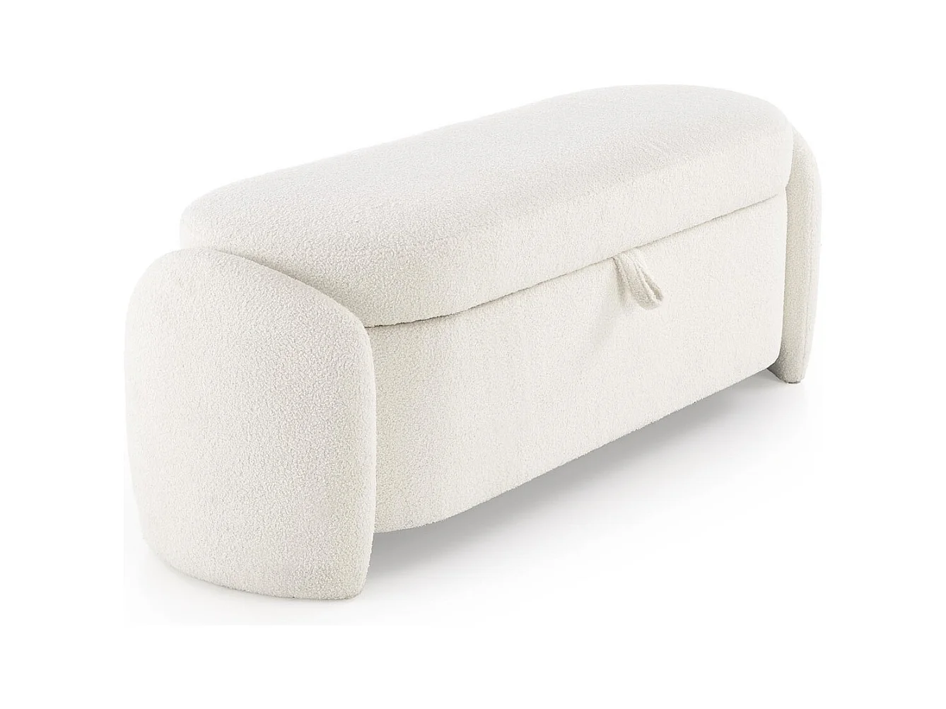 Panca Ficaria/rivestimento in tessuto-Bouclé/cassetta per banca/Beige