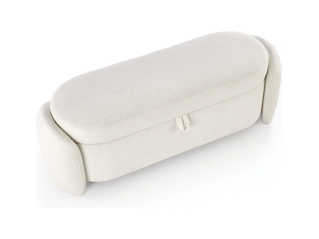 Panca Ficaria/rivestimento in tessuto-Bouclé/cassetta per banca/Beige