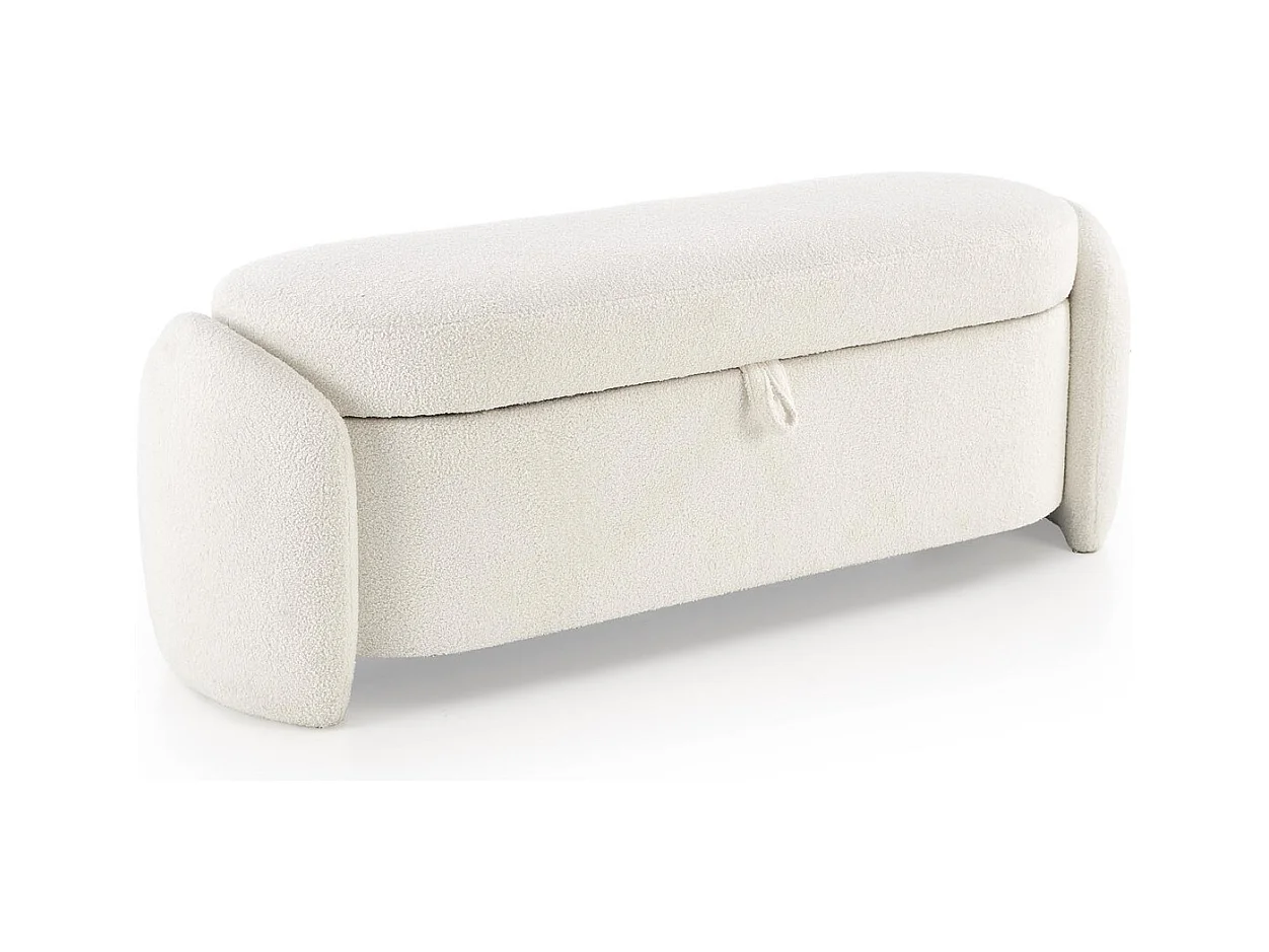 Panca Ficaria/rivestimento in tessuto-Bouclé/cassetta per banca/Beige