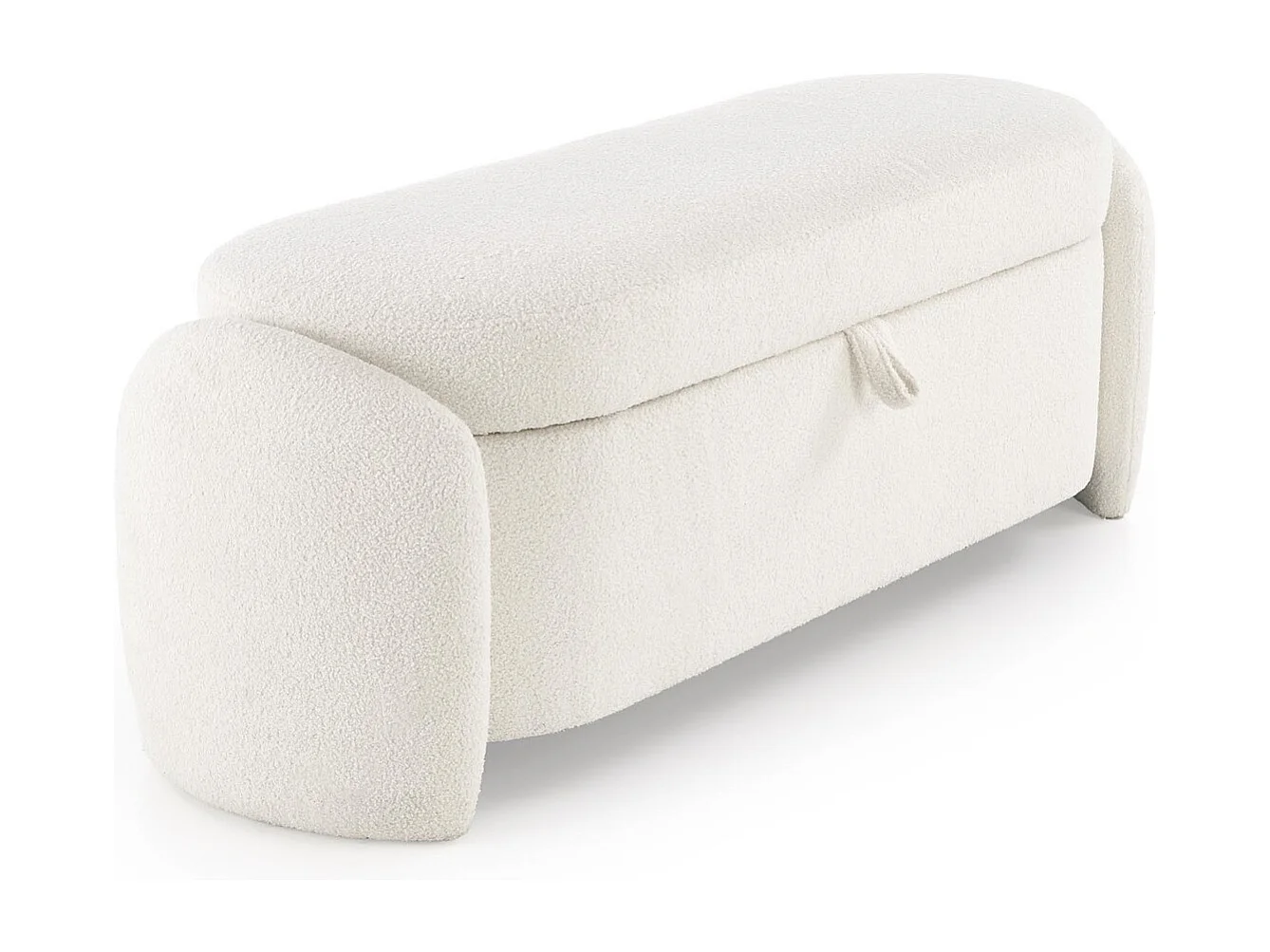 Panca Ficaria/rivestimento in tessuto-Bouclé/cassetta per banca/Beige