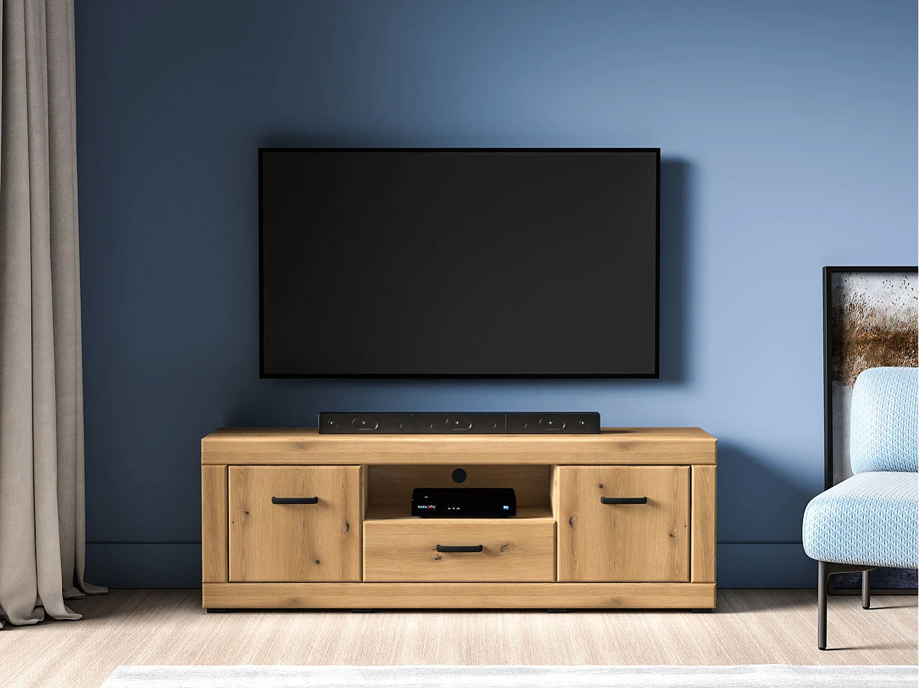 LOWBOARD Dora Evoke Eiche 160 / 40 / 55 cm