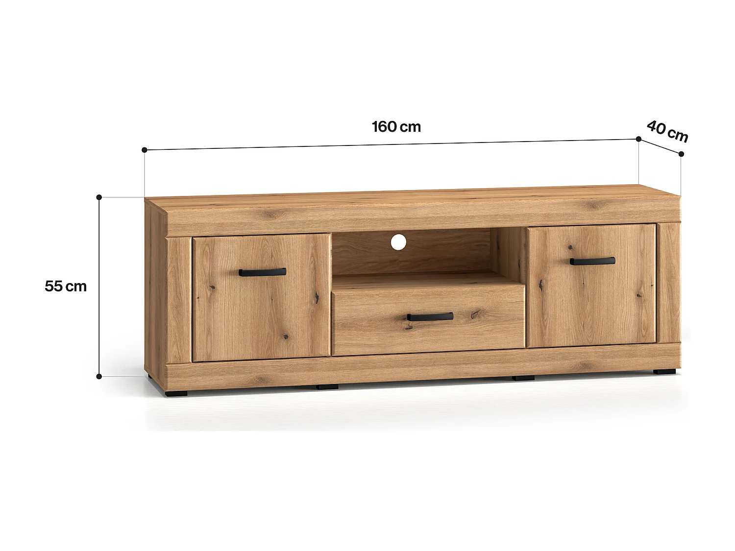 LOWBOARD Dora Evoke Eiche 160 / 40 / 55 cm
