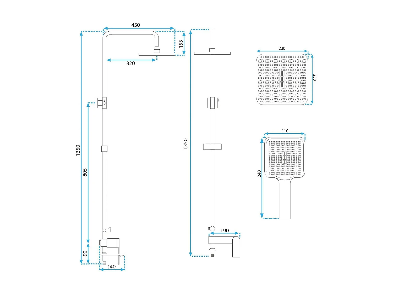 Doucheset Rea Storm Brush Copper