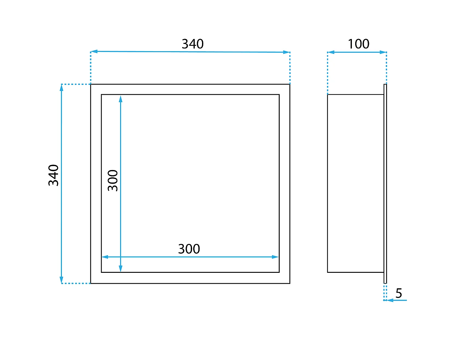 Nischenregal Rea 4 BLACK