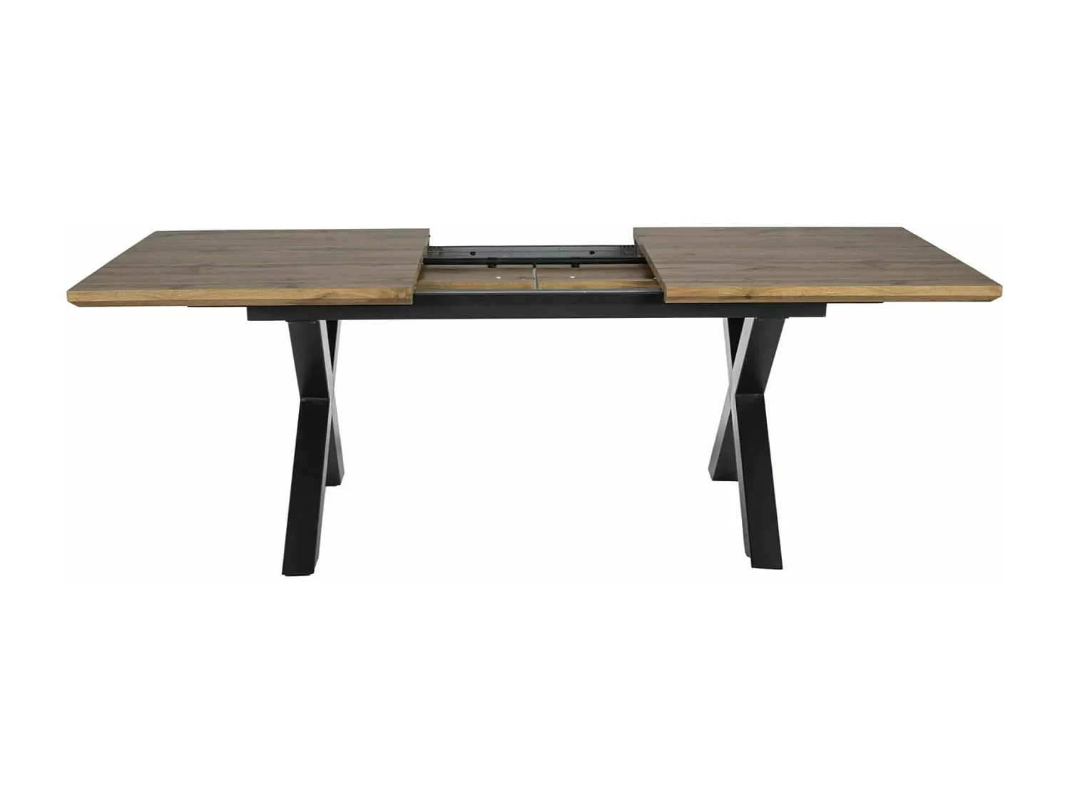 Esstisch Xaviero/MDF+Furnier/Metall/Ausziehbar/Braun