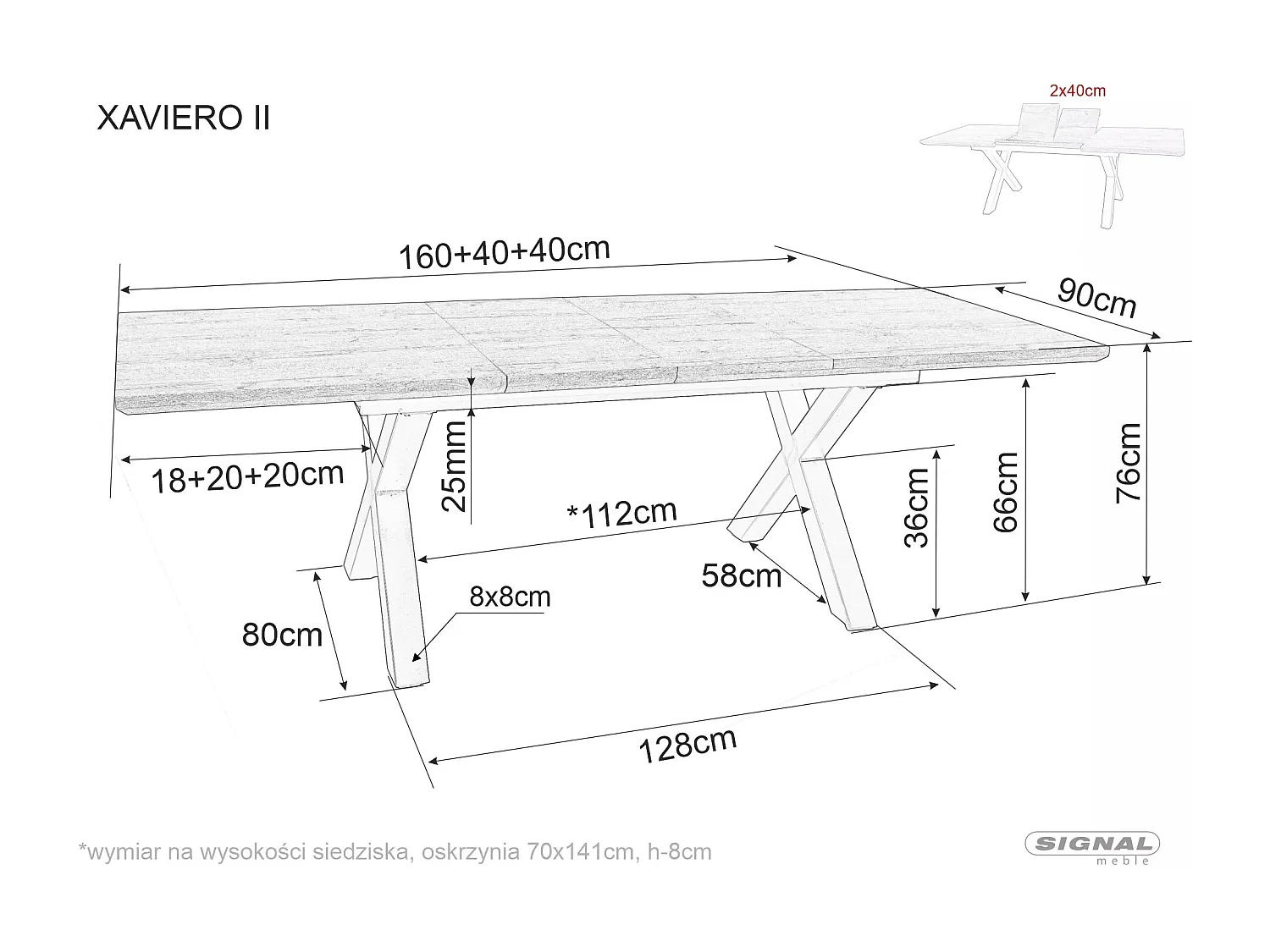 Esstisch Xaviero/MDF+Furnier/Metall/Ausziehbar/Braun