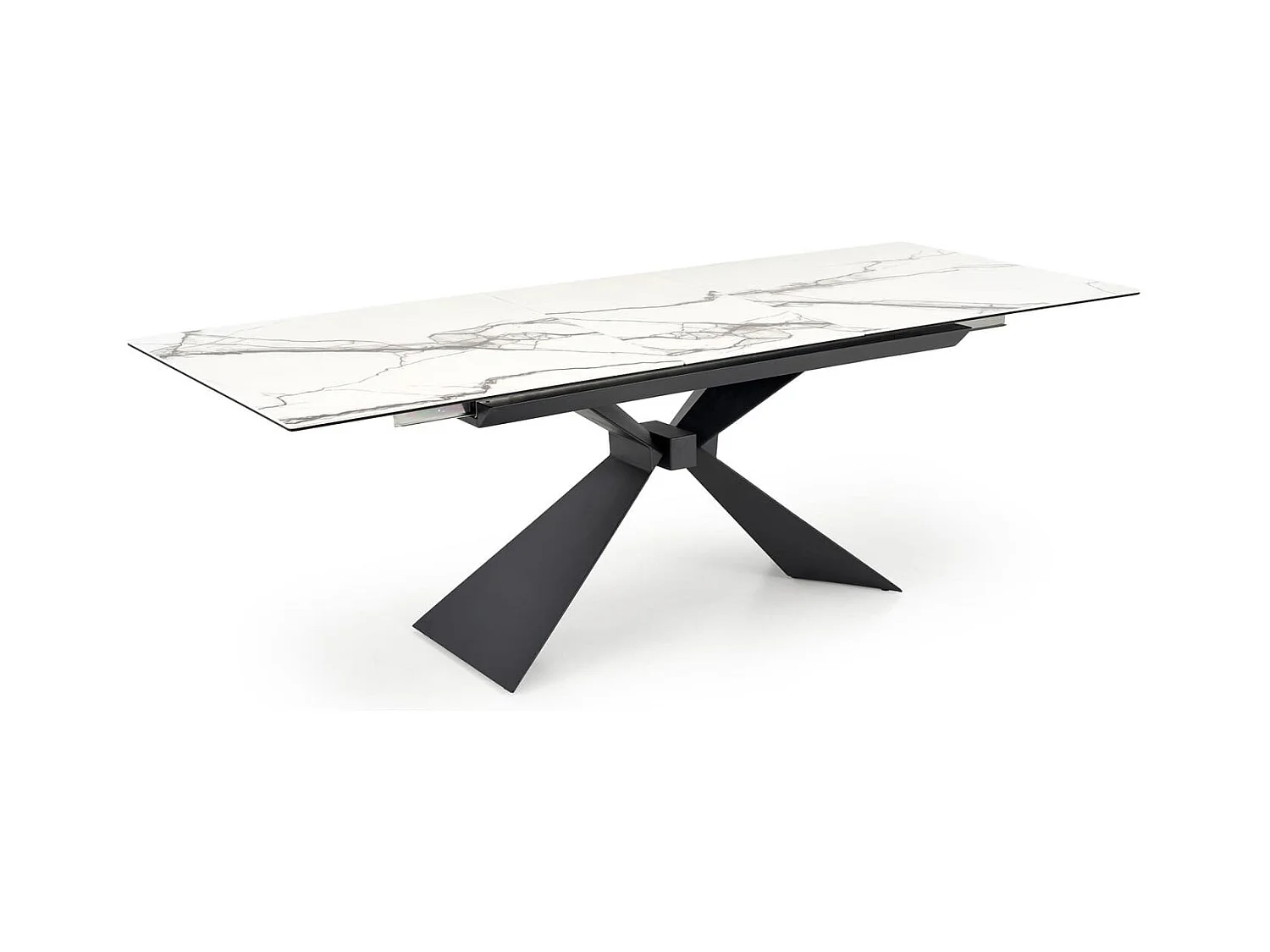 Table à manger Luciano/céramique et métal/blanc et noir