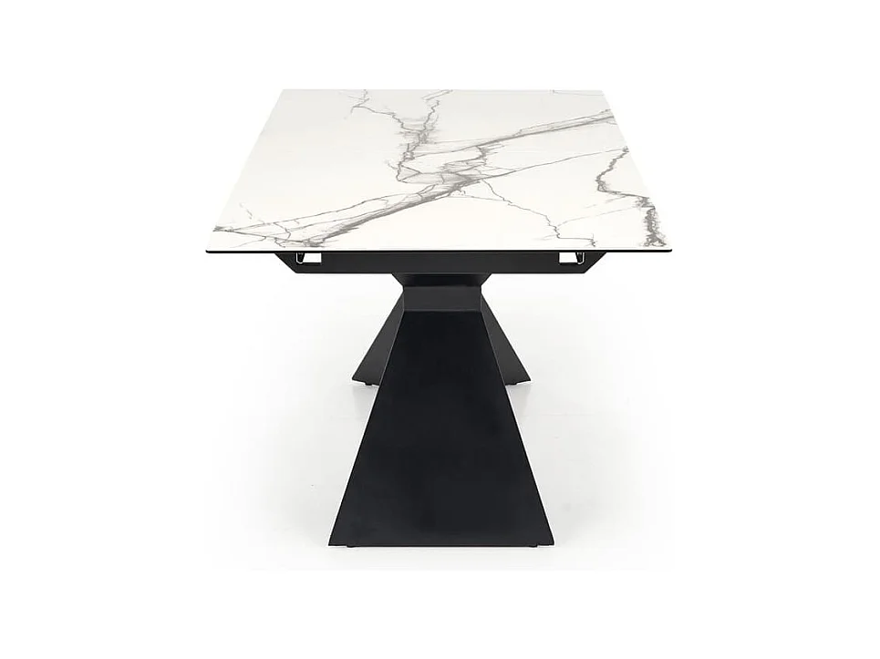 Table à manger Luciano/céramique et métal/blanc et noir