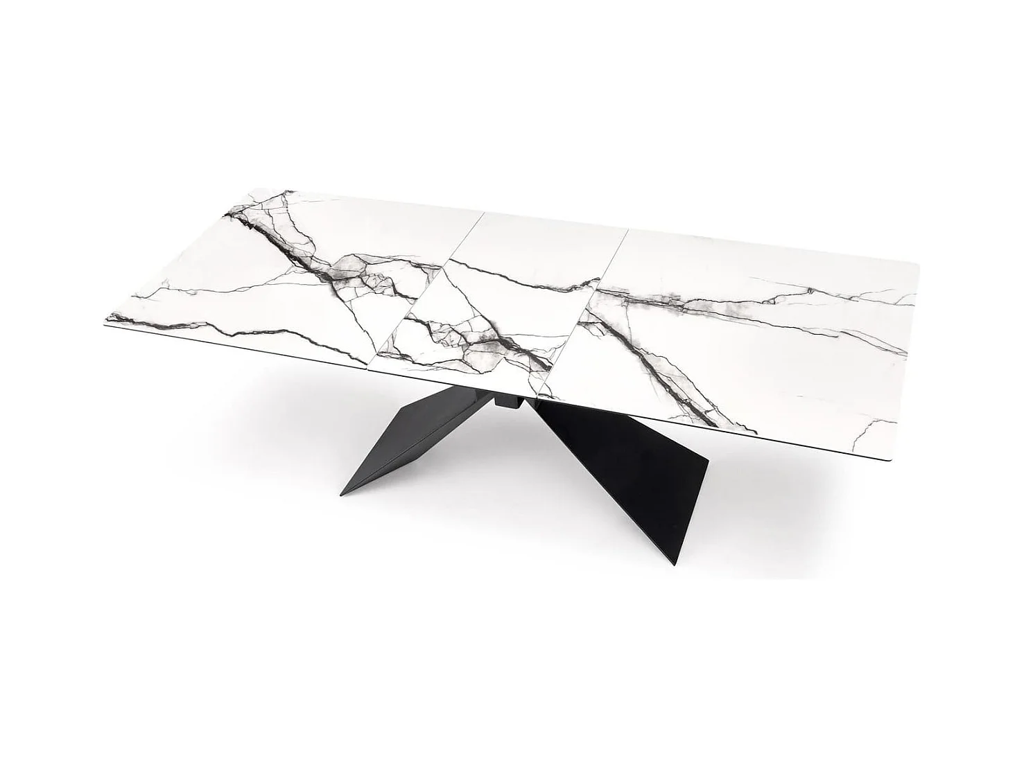 Table à manger Luciano/céramique et métal/blanc et noir