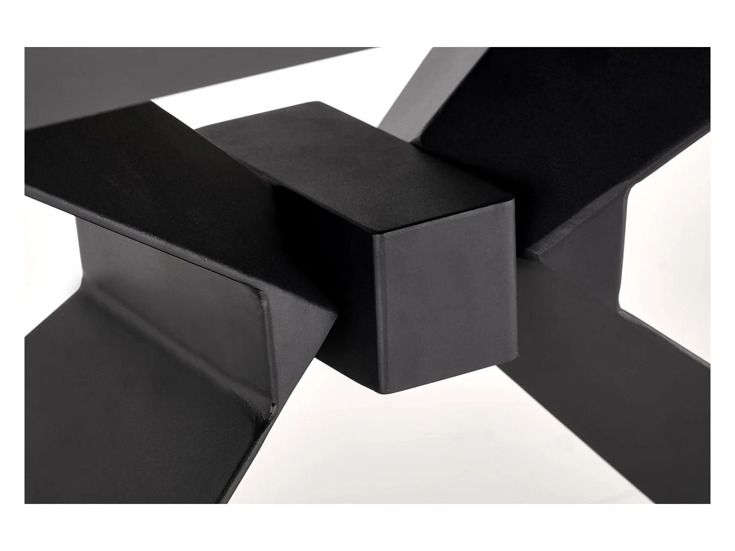 Table à manger Luciano/céramique et métal/blanc et noir