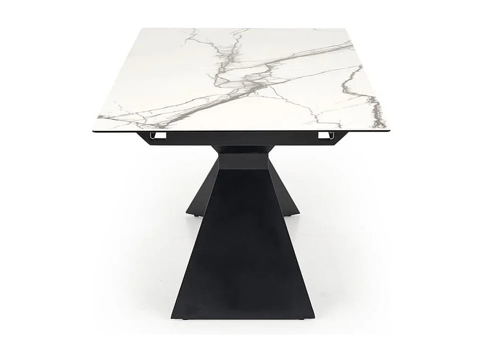 Tavolo da pranzo Luciano/ceramica e metallo/bianco e nero