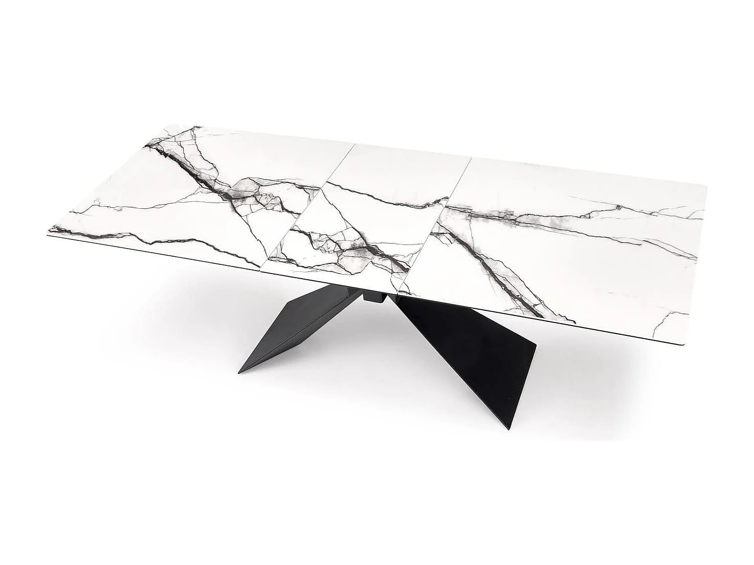 Tavolo da pranzo Luciano/ceramica e metallo/bianco e nero