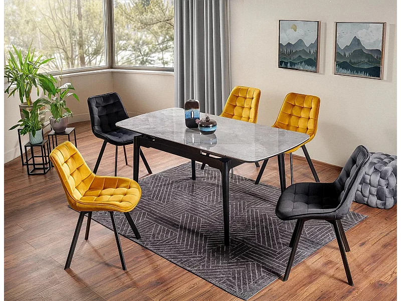 Esstisch Sento/Ausziehbar/Keramik/Holz/Grau