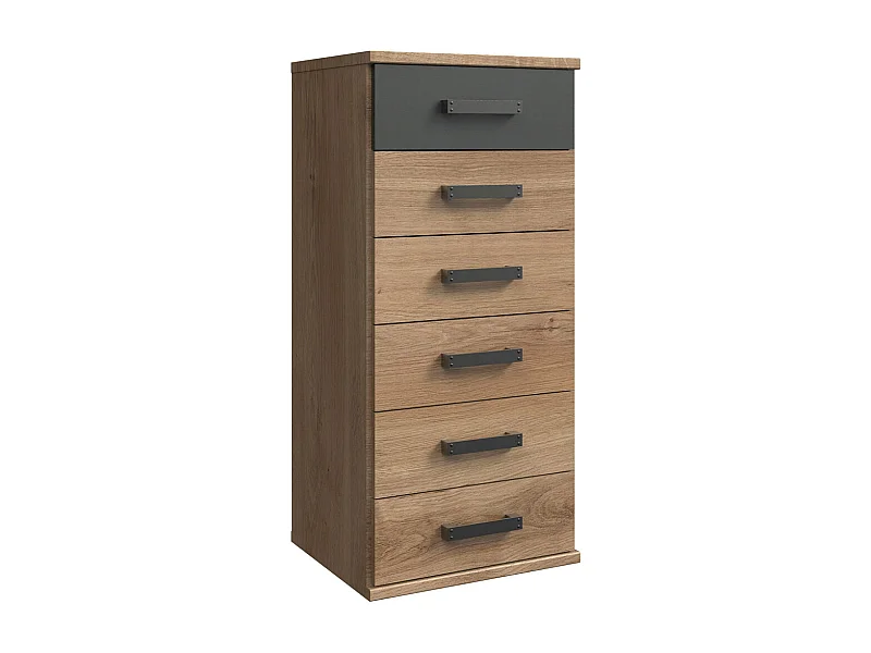 SCHUBKASTENKOMMODE Cork Plankeneiche / graphit 46 / 40 / 103cm