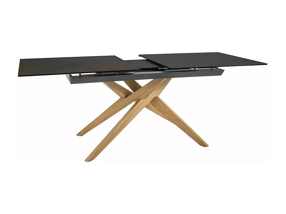 Table à manger Ossido/Céramique/Bois/Extensible/Marron