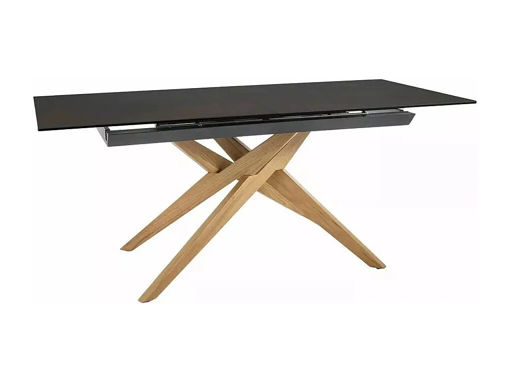 Table à manger Ossido/Céramique/Bois/Extensible/Marron