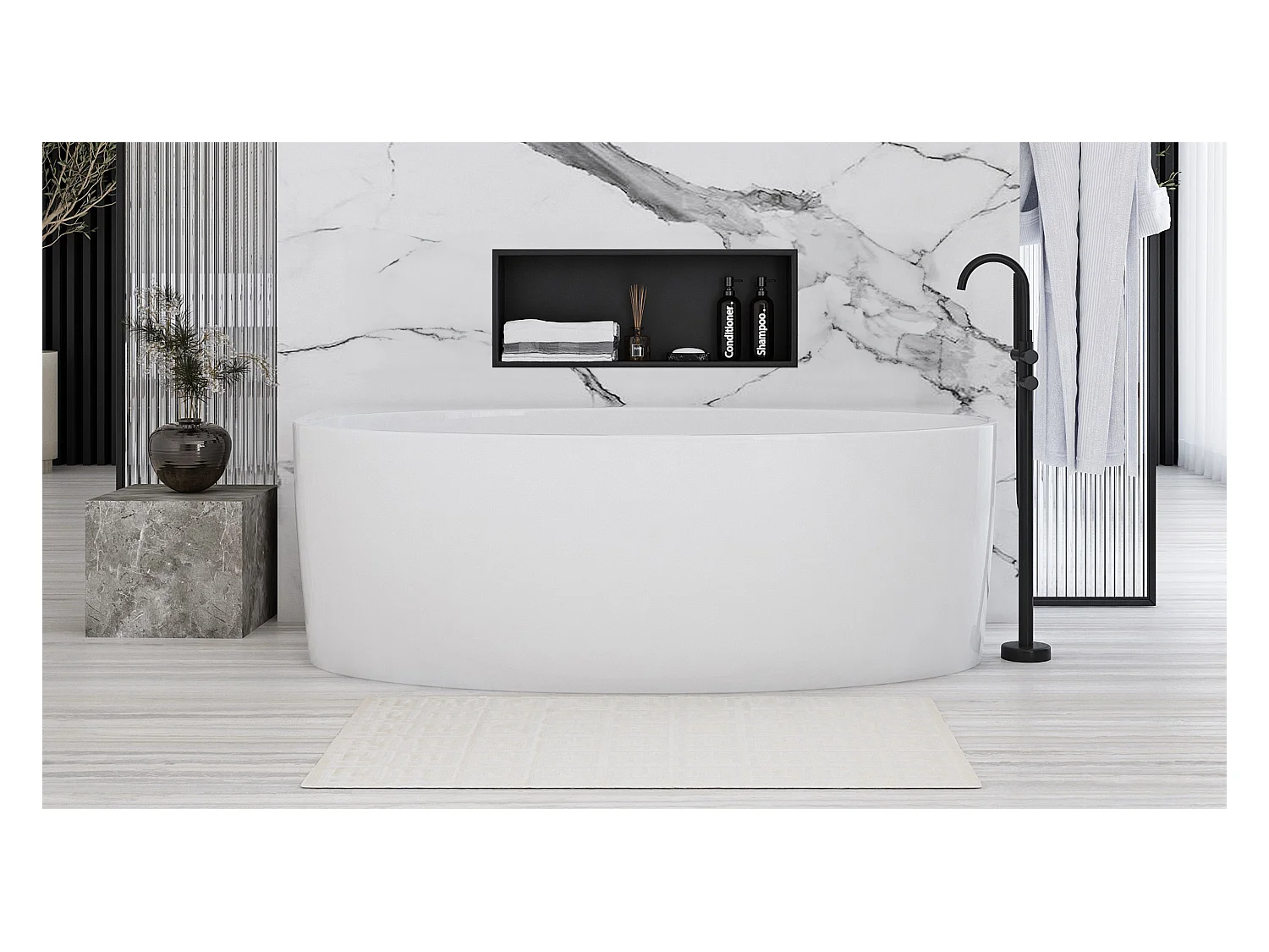 Étagère D'Encastrement Pour Salle De Bains Rea 6 BLACK