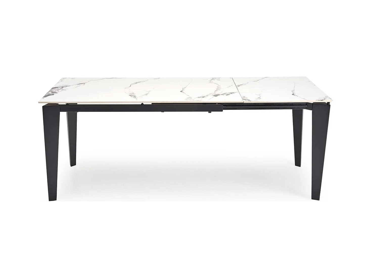 Tavolo da pranzo Felix (81x141-201)/Sinterizzato/Estensibile/Bianco/Nero