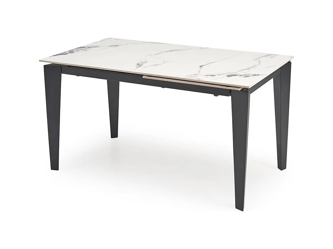 Tavolo da pranzo Felix (81x141-201)/Sinterizzato/Estensibile/Bianco/Nero