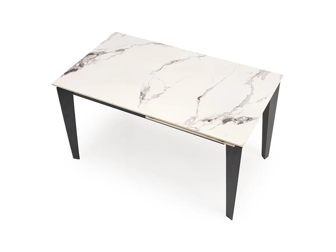 Tavolo da pranzo Felix (81x141-201)/Sinterizzato/Estensibile/Bianco/Nero