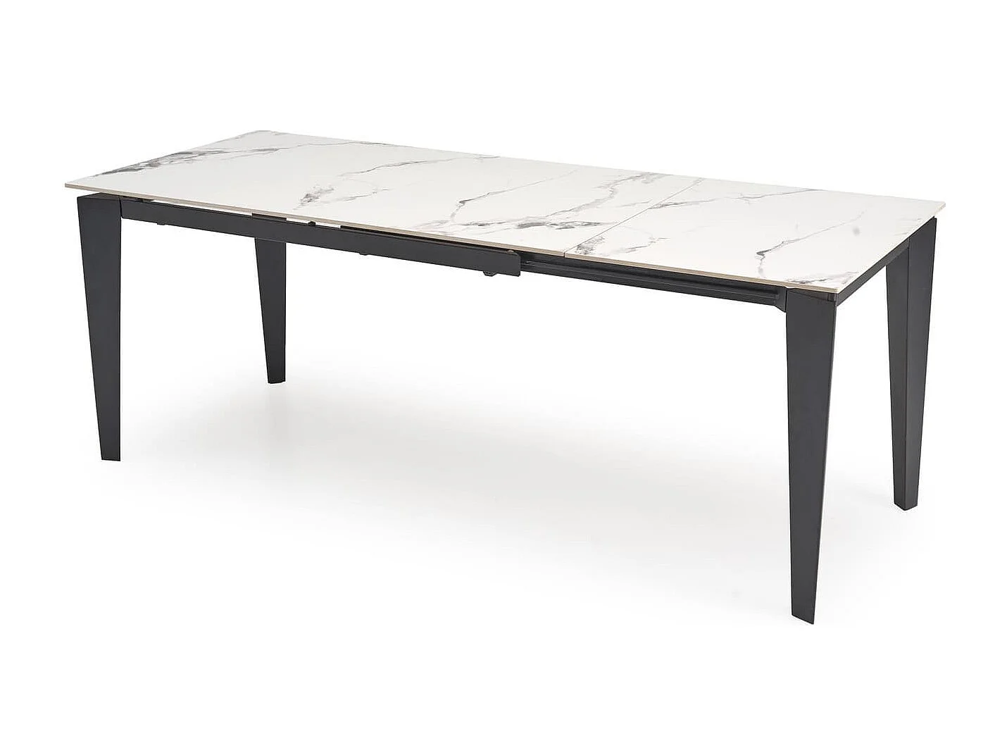 Tavolo da pranzo Felix (81x141-201)/Sinterizzato/Estensibile/Bianco/Nero