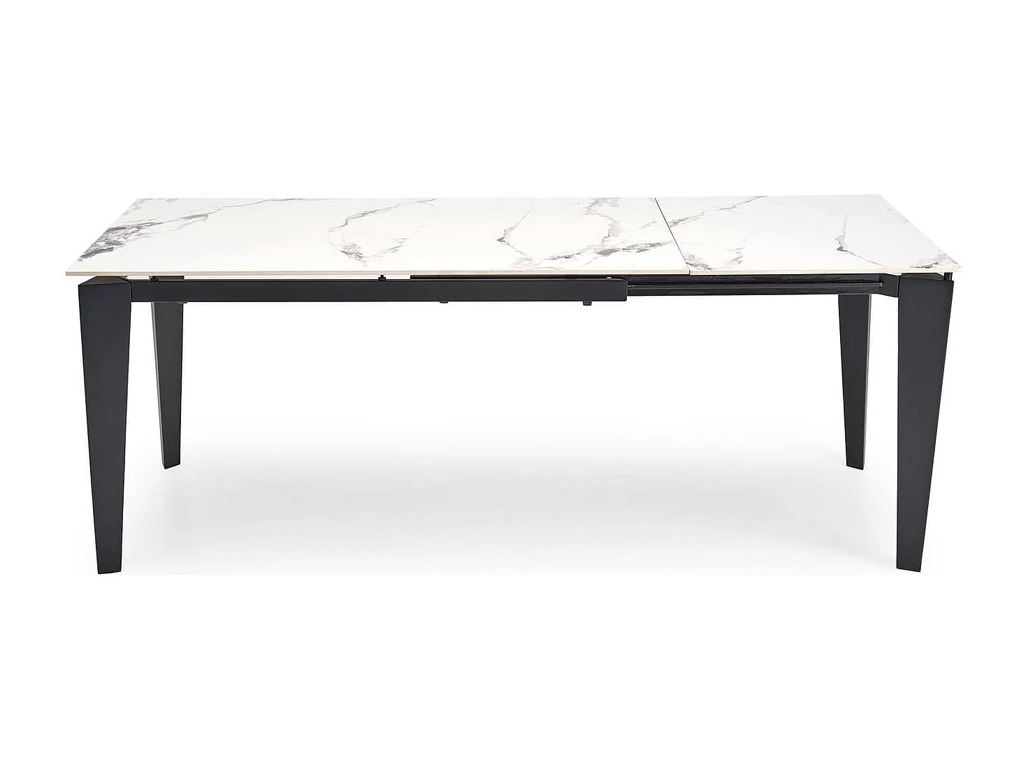 Tavolo da pranzo Felix (81x141-201)/Sinterizzato/Estensibile/Bianco/Nero