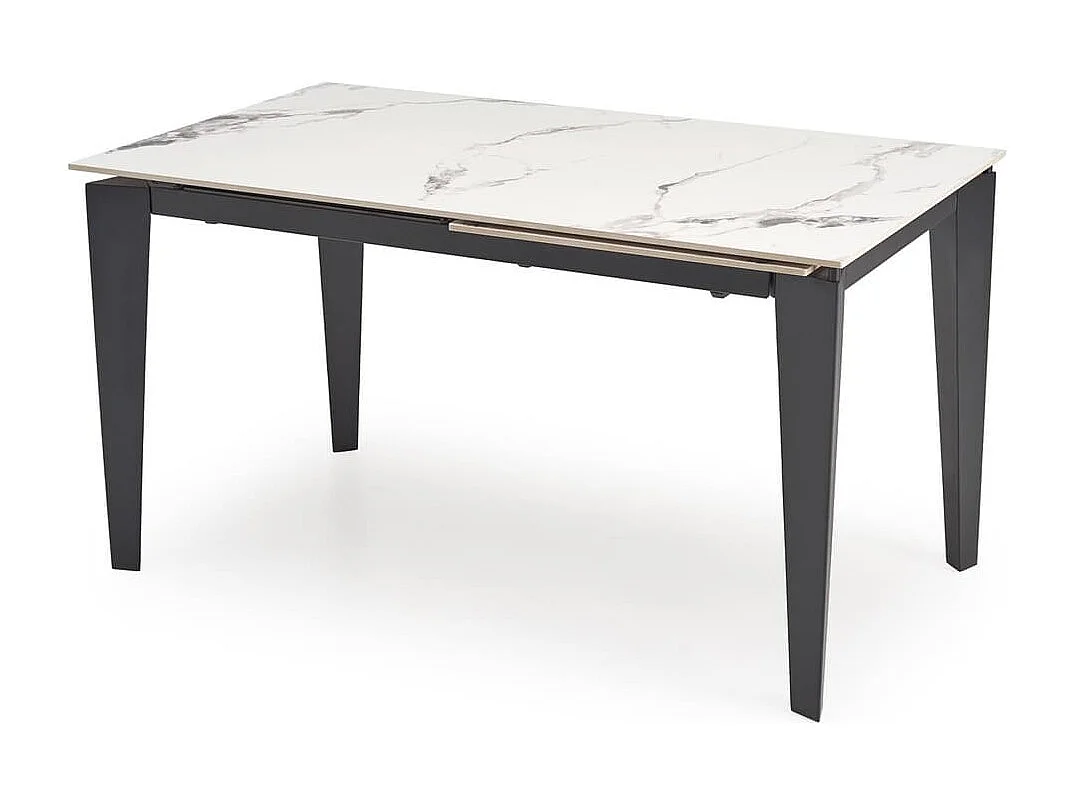 Tavolo da pranzo Felix (81x141-201)/Sinterizzato/Estensibile/Bianco/Nero