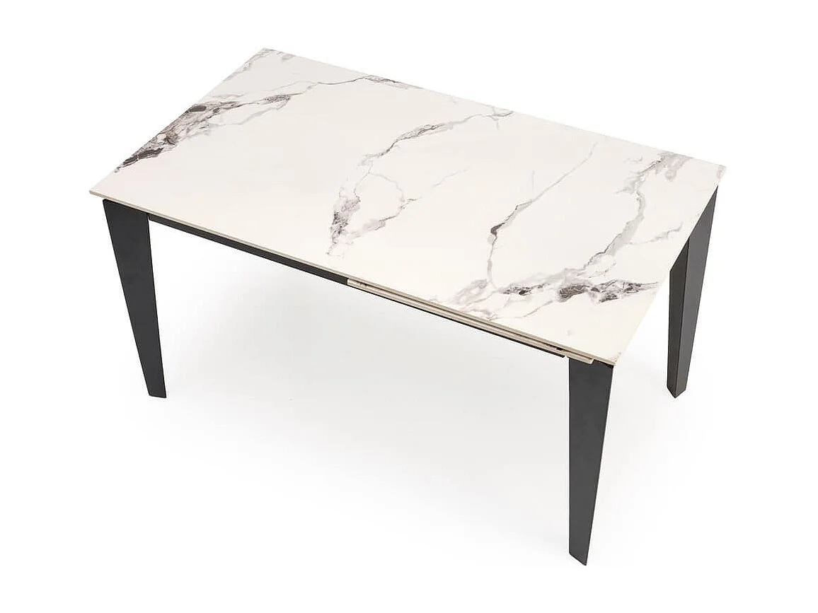 Tavolo da pranzo Felix (81x141-201)/Sinterizzato/Estensibile/Bianco/Nero