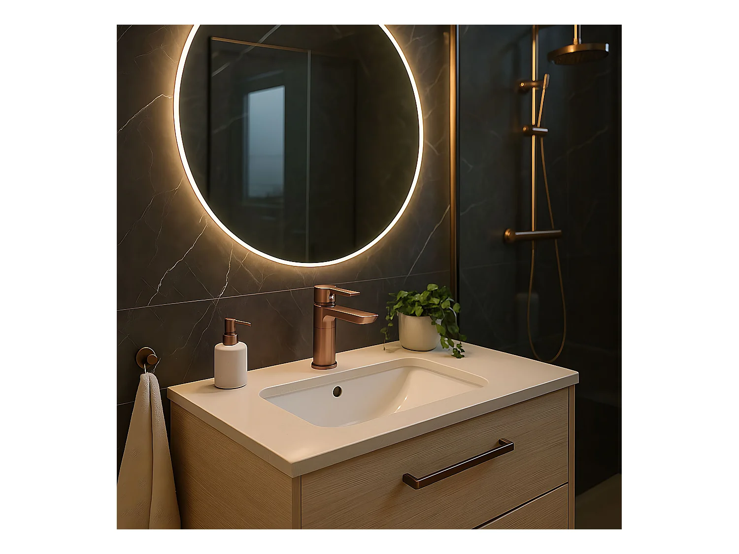 Robinet De Lavabo Rea Argus Low Brush Copper