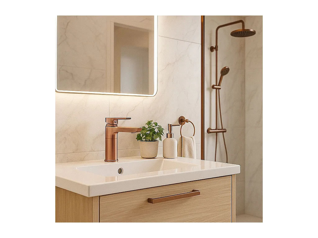 Robinet De Lavabo Rea Argus Low Brush Copper