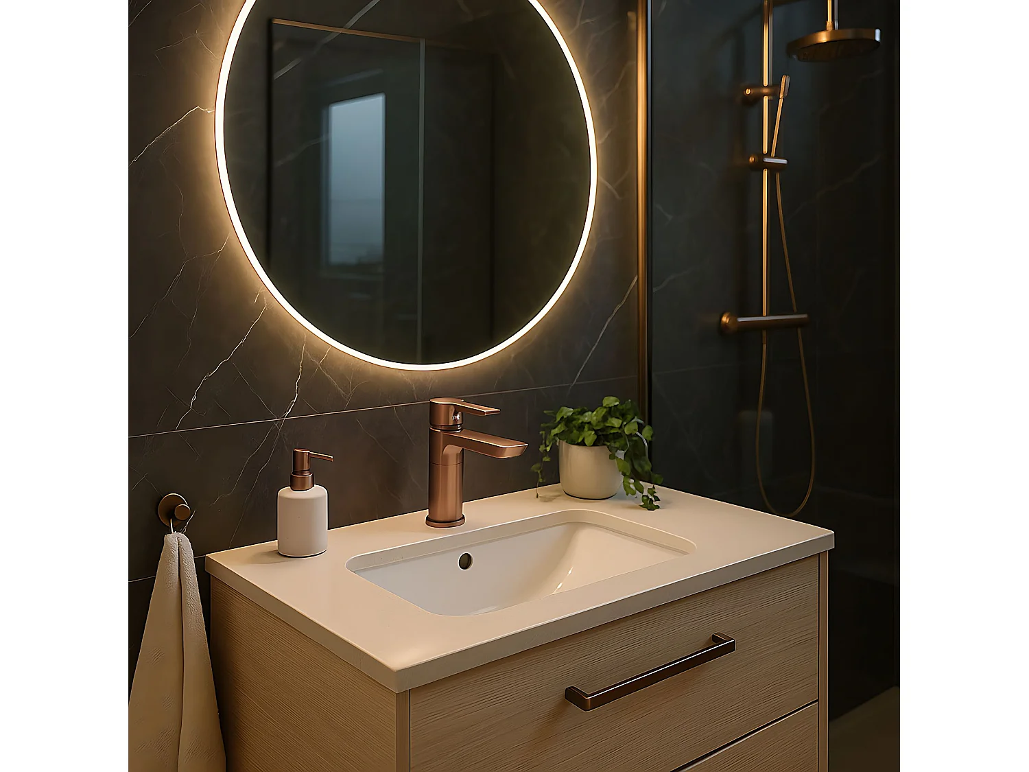 Robinet De Lavabo Rea Argus Low Brush Copper