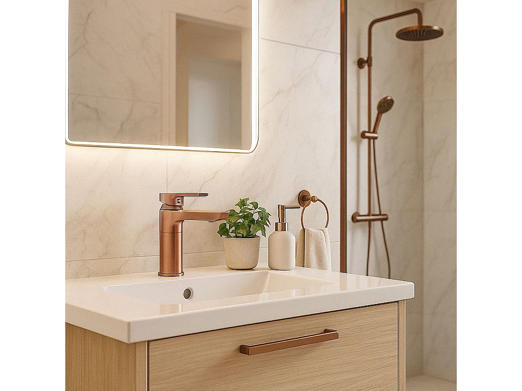 Robinet De Lavabo Rea Argus Low Brush Copper
