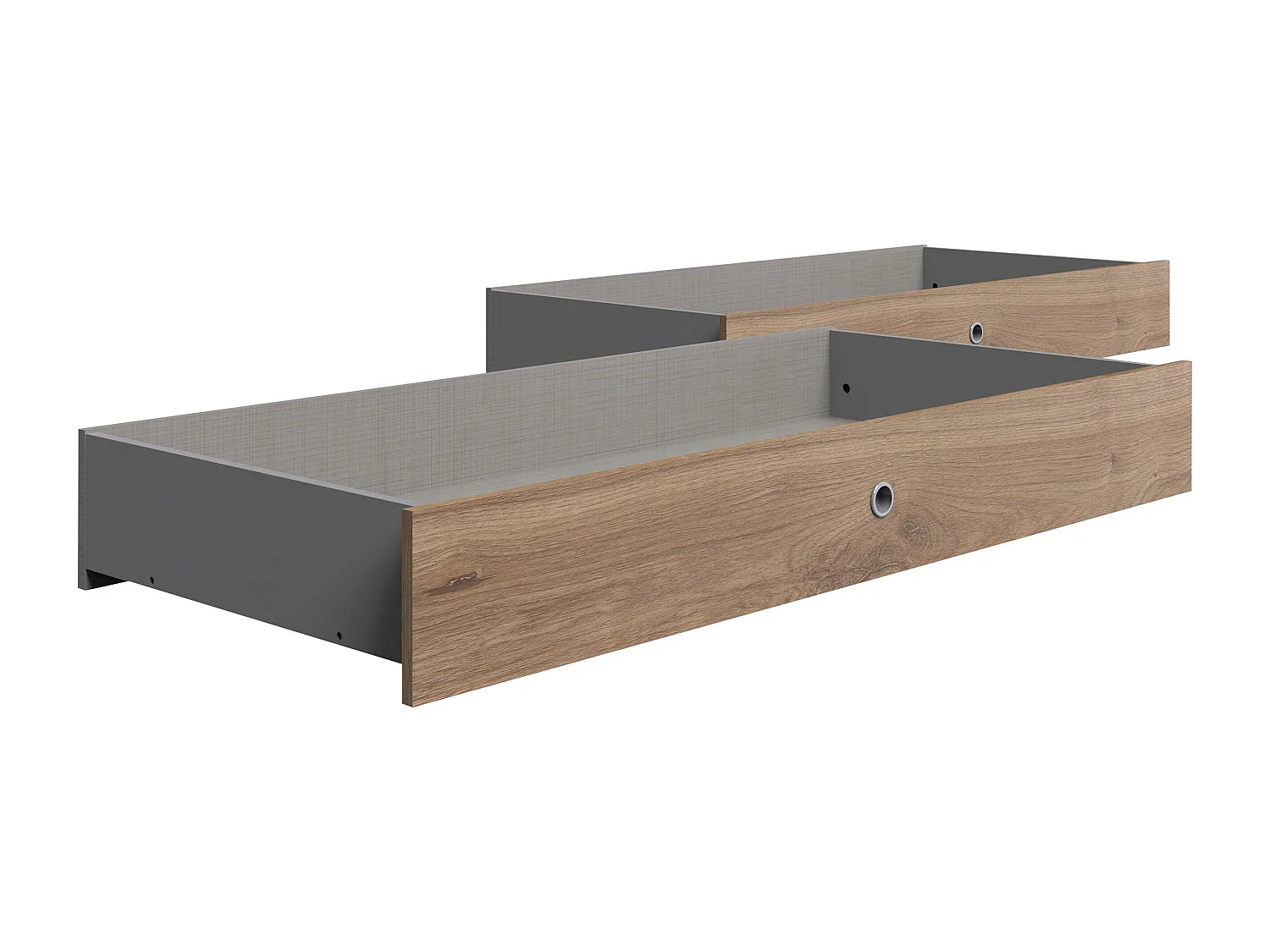 BETTSCHUBLADEN 2ER SET Valencia Plankeneiche je 141 / 61 / 20cm