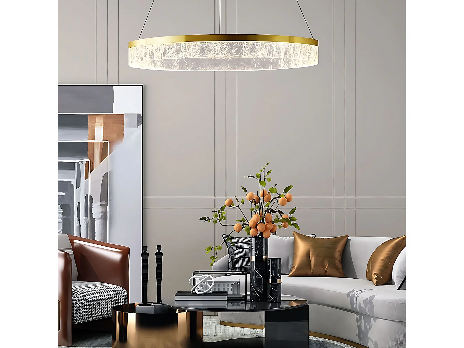 Lampe Suspendue Toolight LHJ047-CP Golden