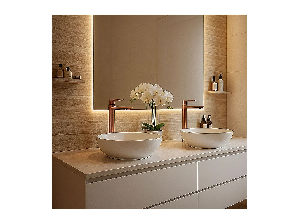 Robinet De Lavabo Rea Storm High Brush Copper