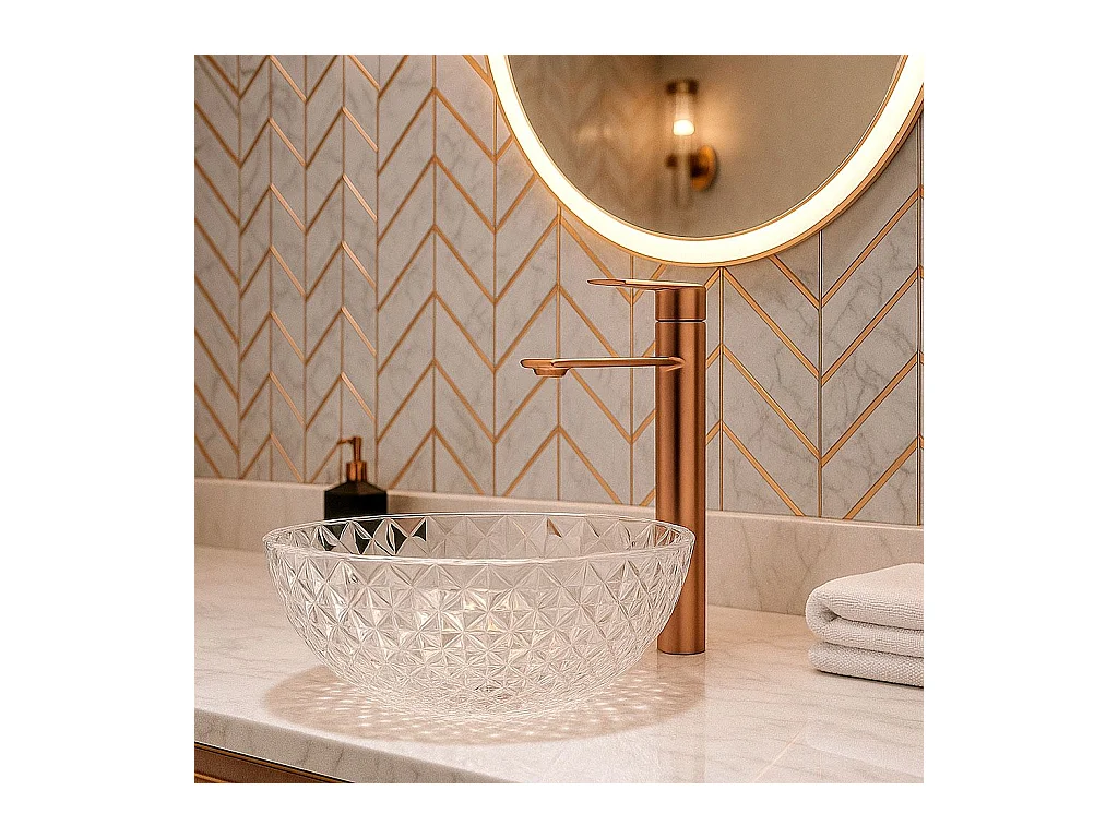 Robinet De Lavabo Rea Storm High Brush Copper