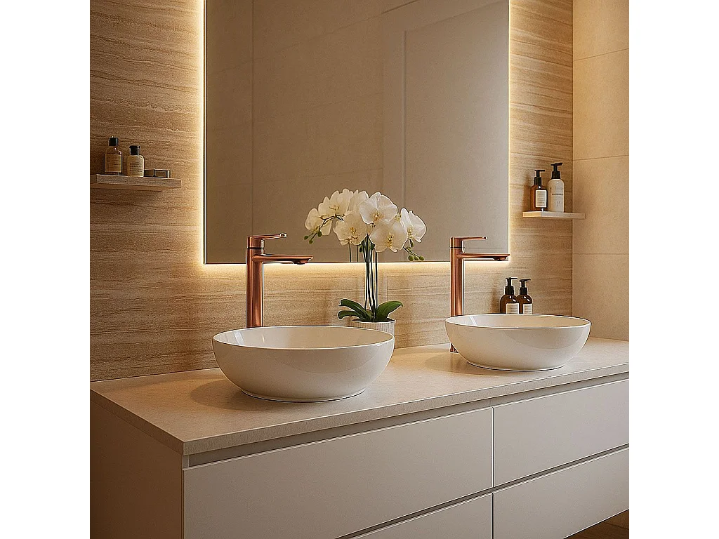 Robinet De Lavabo Rea Storm High Brush Copper