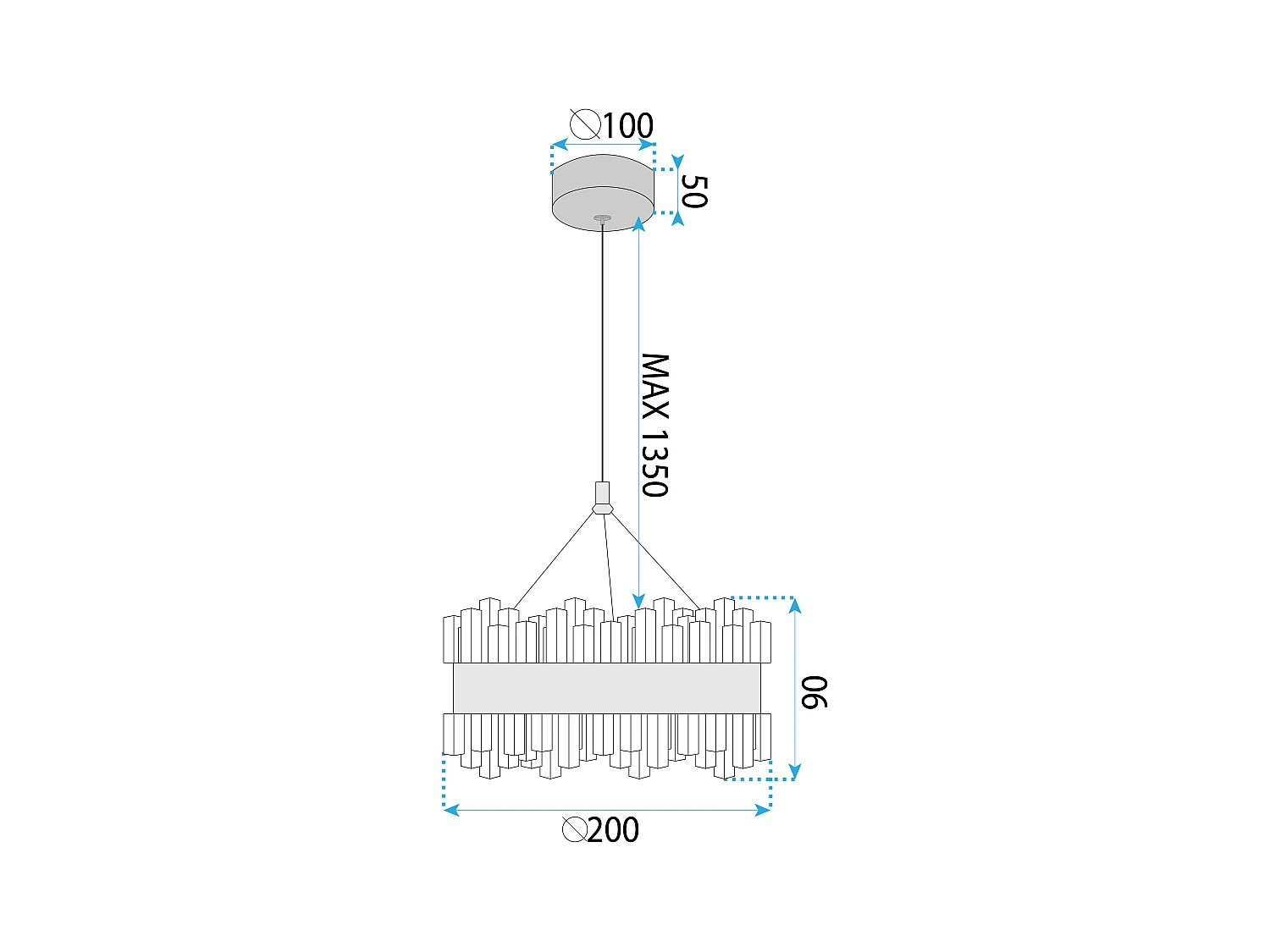 Lampe Suspendue Toolight LHJ099-CP Gold