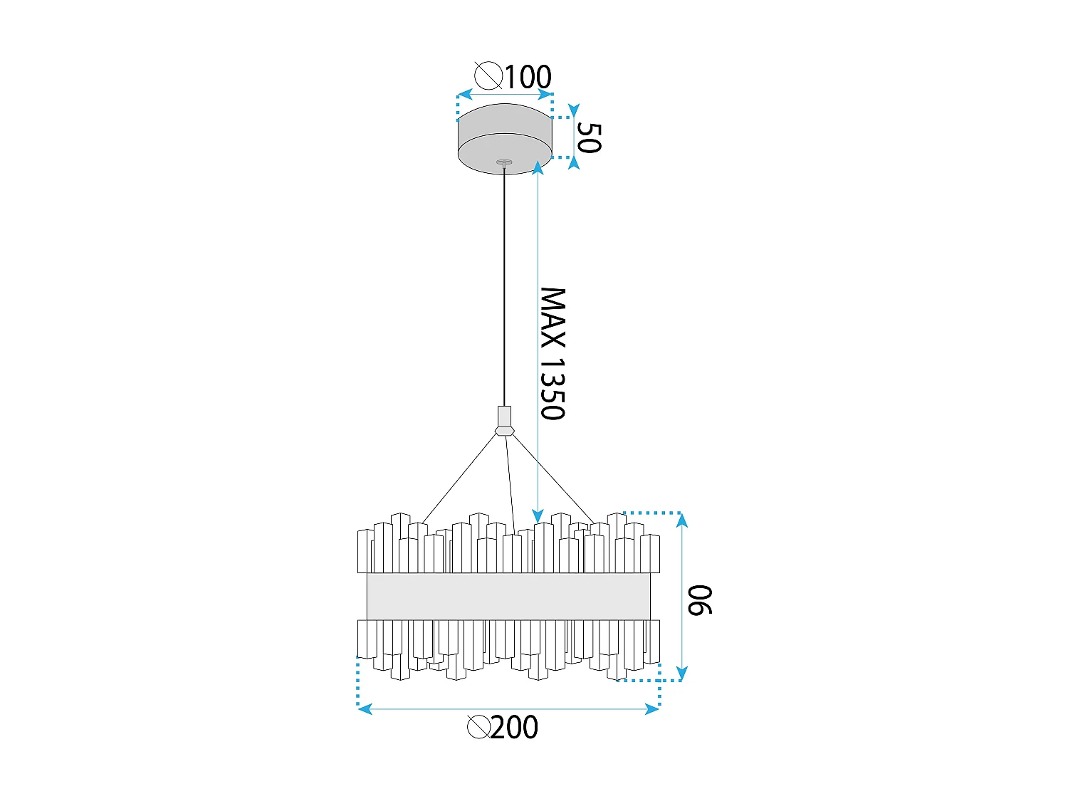 Lampe Suspendue Toolight LHJ099-CP Gold