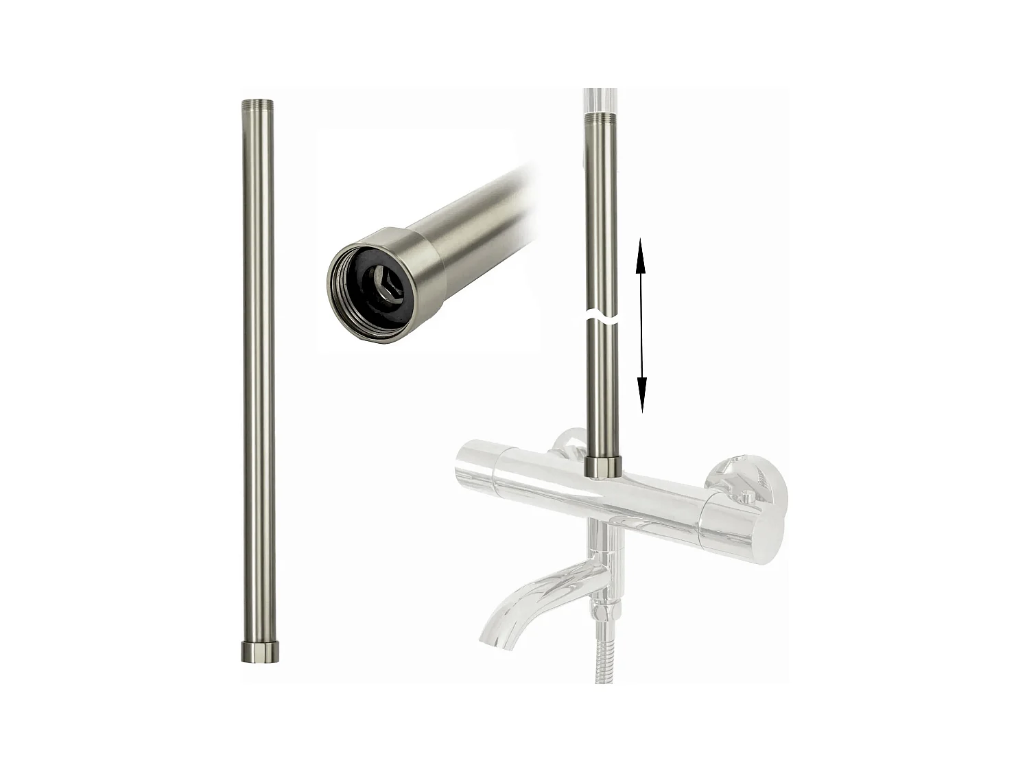 Rallonge Pour L'Ensemble Baignoire Et Douche Rea Brush Nickel