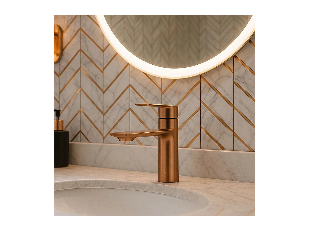 Robinet De Lavabo Rea Storm Low Brush Copper