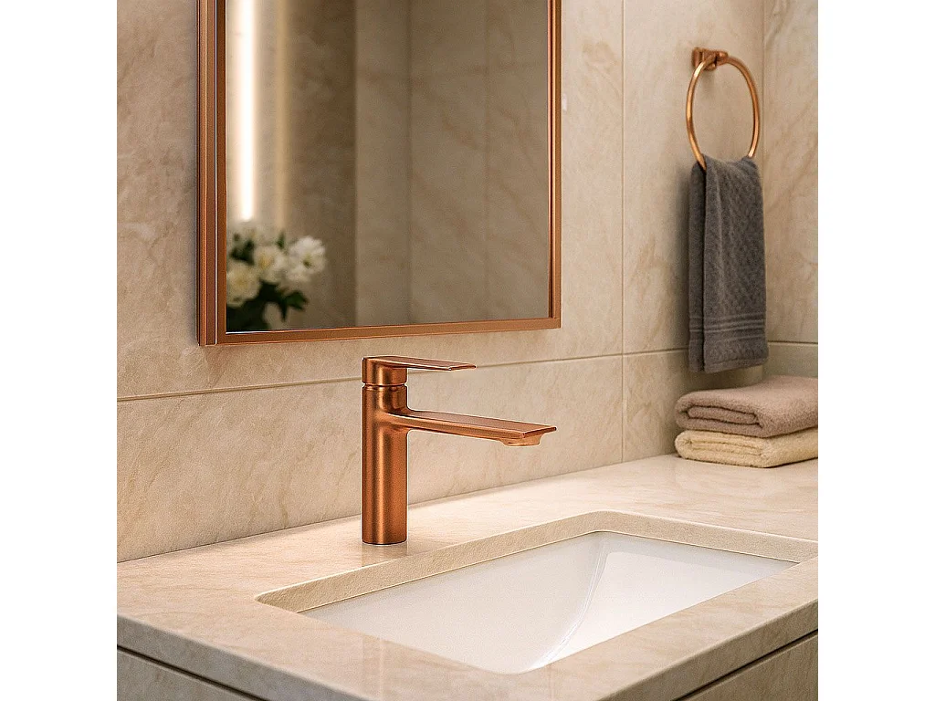 Robinet De Lavabo Rea Storm Low Brush Copper