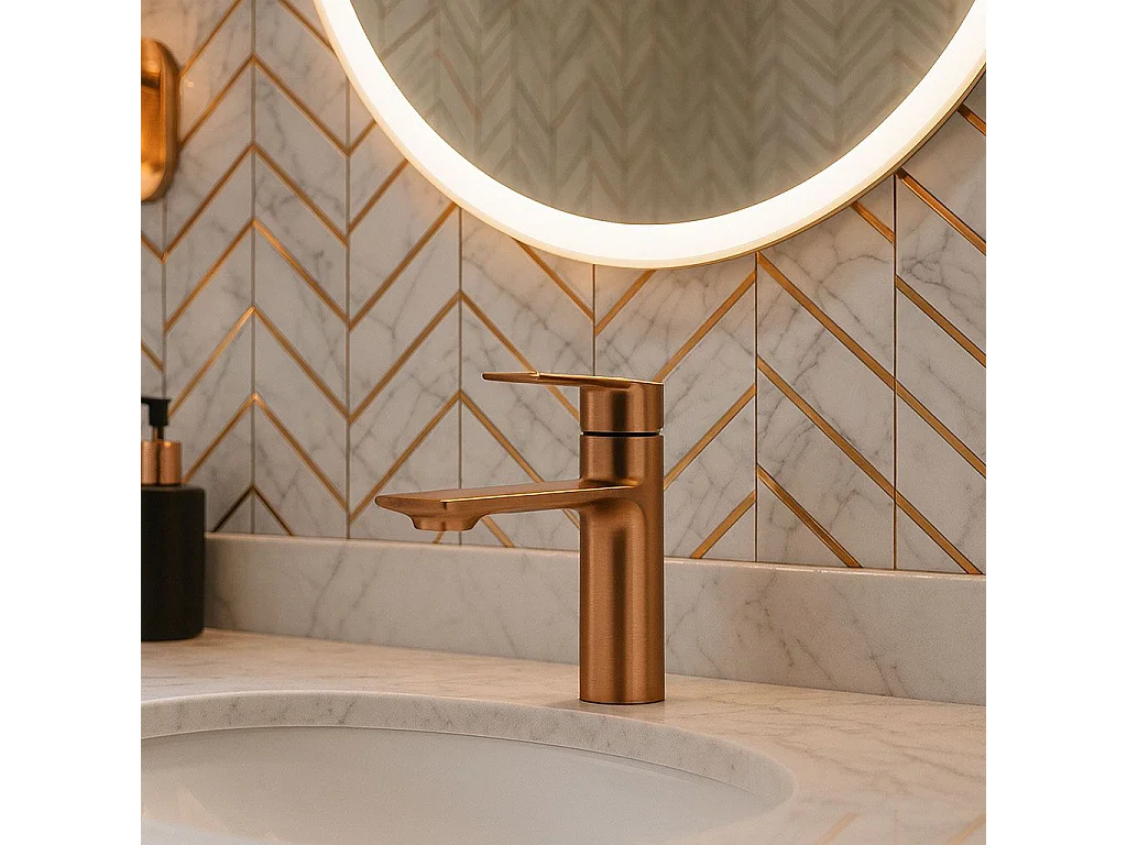 Robinet De Lavabo Rea Storm Low Brush Copper