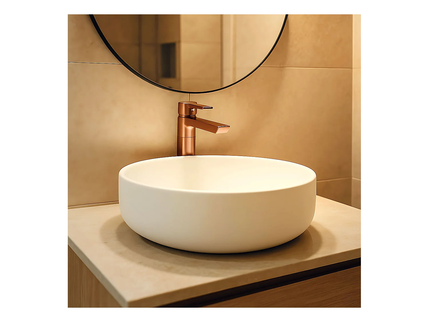 Robinet De Lavabo Rea Argus High Brush Copper