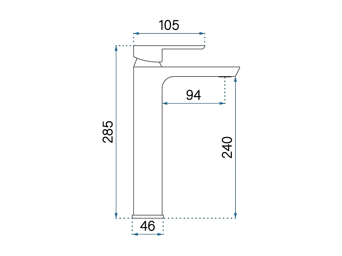 Robinet De Lavabo Rea Argus High Brush Copper