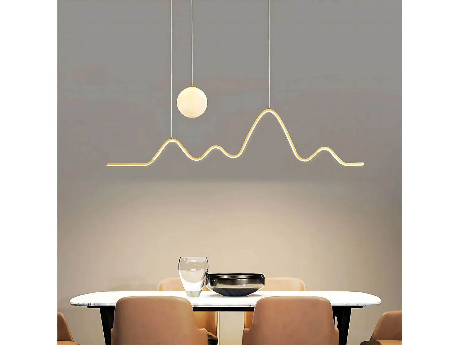 Toolight LHJ034-CP hængelampe guld, børstet guld 128X2X25CM