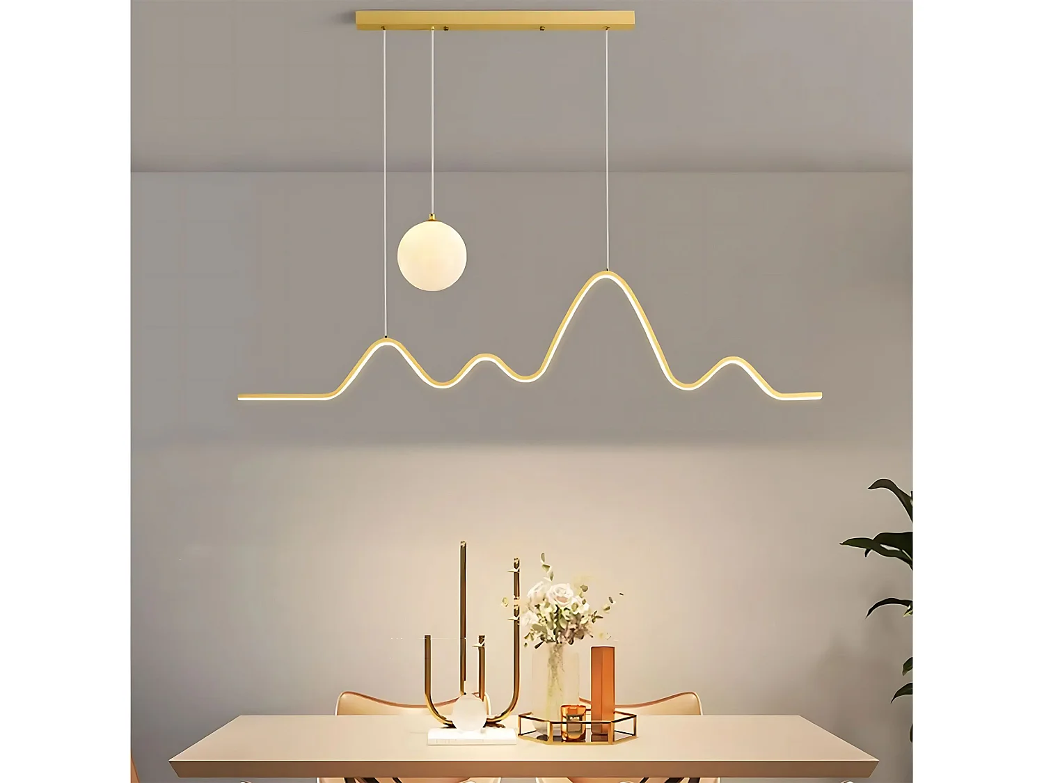 Toolight LHJ034-CP hængelampe guld, børstet guld 128X2X25CM