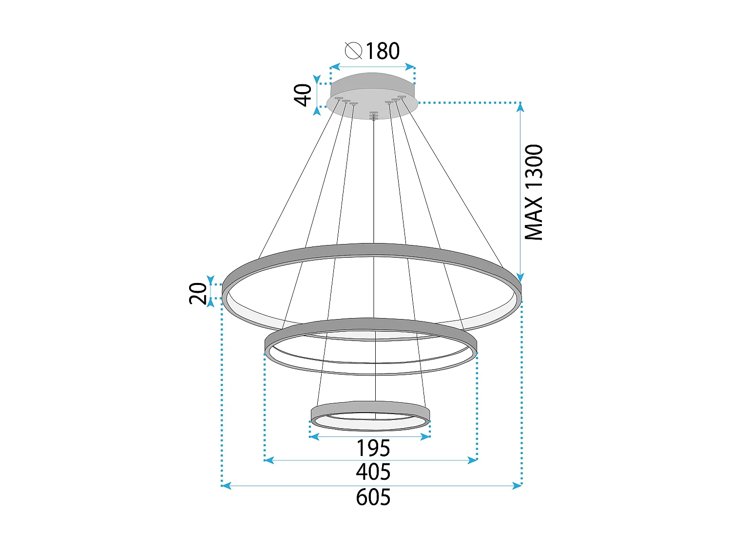 Hanglamp Toolight LHJ013-CP3 Black