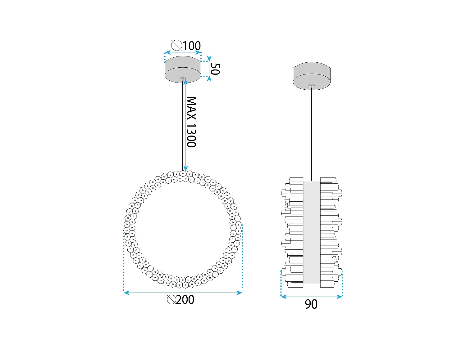 Lampe Suspendue Toolight LHJ098-CP Gold